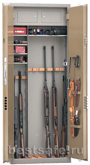Ружья в сейфе можно хранить как в широкой, так и в узкой области.