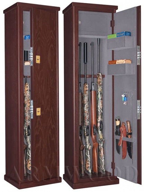 Элитный оружейный сейф в дереве Armwood-55.074 Flock (один из многих вариантов дизайна)